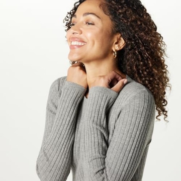 The Drop Women’s Ashlyn Ribbed Sweater Maxi Dress, Heather Grey, XL