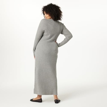 The Drop Women’s Ashlyn Ribbed Sweater Maxi Dress, Heather Grey, XL