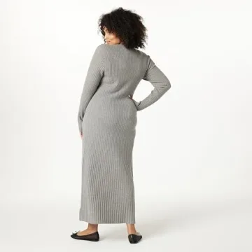 The Drop Women’s Ashlyn Ribbed Sweater Maxi Dress, Heather Grey, XL