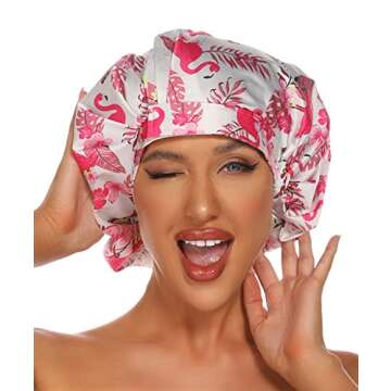 HIUMI Shower Cap - Large Waterproof Cap for Long Hair
