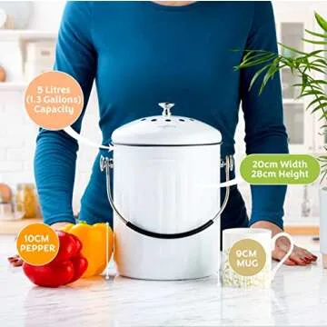 RED FACTOR Premium Compost Bin - Stainless Steel Kitchen Composting