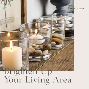 WHOLE HOUSEWARES | 5"X5" Glass Cylinder Vase | Candle Holder | Decorative Centerpiece Arrangement for Wedding Party Event Home Office Decor | Set of 4