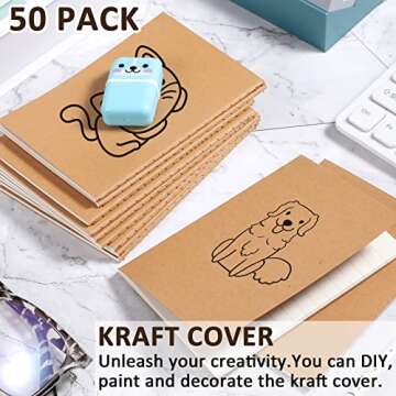 Kraft Notebooks Set of 50 Perfect for School and Travel