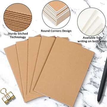 Kraft Notebooks Set of 50 Perfect for School and Travel