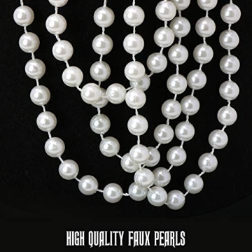 1920s Flapper Accessory Set Feather Headpiece Pearl Necklace