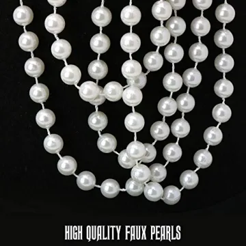 1920s Flapper Accessory Set Feather Headpiece Pearl Necklace