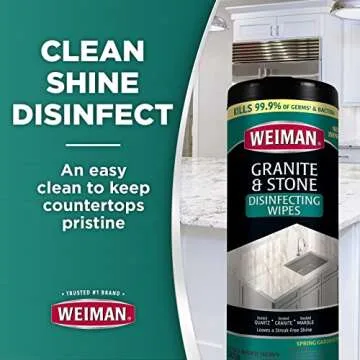 Weiman Stainless Steel and Granite Wipes - 30 Count Each
