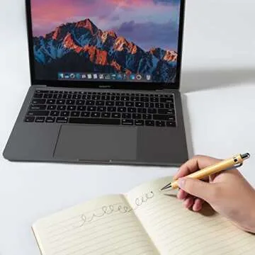 Eco-Friendly Bamboo Retractable Ballpoint Pens - 12 Pack