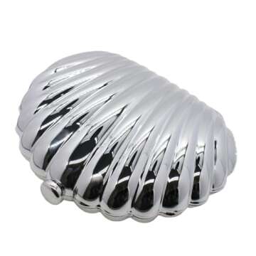 WuDiaoer Women Sparkly Acrylic Clutch Purse Seashell Evening Bag Metallic Acrylic Handbag Shiny Bride Purse for Party, Silver