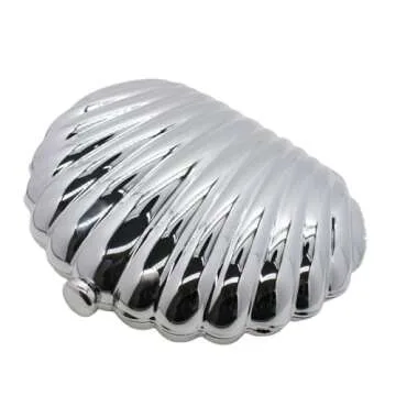 WuDiaoer Women Sparkly Acrylic Clutch Purse Seashell Evening Bag Metallic Acrylic Handbag Shiny Bride Purse for Party, Silver