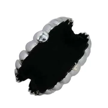 WuDiaoer Women Sparkly Acrylic Clutch Purse Seashell Evening Bag Metallic Acrylic Handbag Shiny Bride Purse for Party, Silver