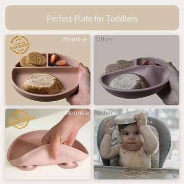Moonkie Silicone Suction Plates - Perfect for Toddler Meals