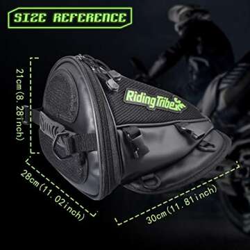 KATUR Motorcycle Backseat Tank Bag Multifunctional Waterproof PU Leather Storage Saddle Bag Motorbik...