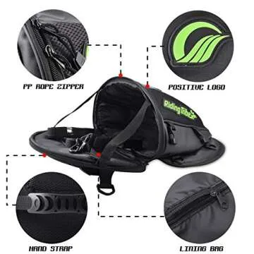 KATUR Motorcycle Backseat Tank Bag Multifunctional Waterproof PU Leather Storage Saddle Bag Motorbike Rear Seat Super Light Tail Accessories Bags -Black