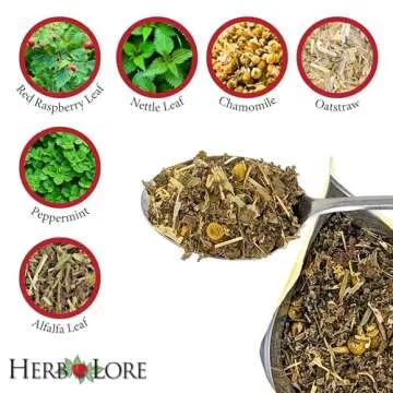 Herb Lore Pregnancy Tea - 60 Servings - First Trimester, Third Trimester Labor Prep & Postpartum Recovery Tea with Red Raspberry Leaf - Supports Occasional Morning Sickness & Sleep Issues *