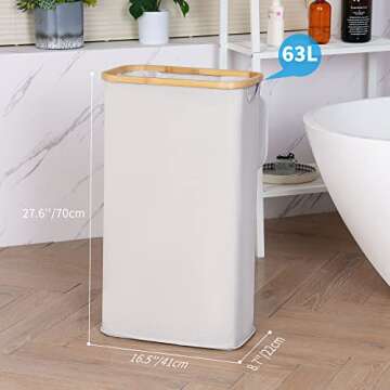 efluky Slim Laundry Basket with Removable Bag