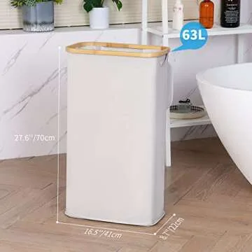 efluky Slim Laundry Basket with Removable Bag