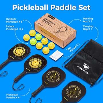 BISONCAN Pickleball Paddle Set for Family Fun and Exercise