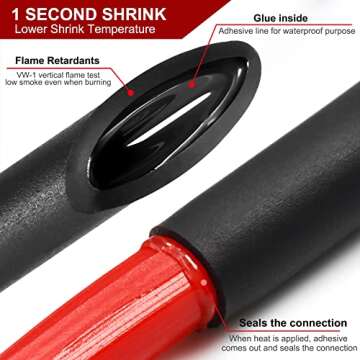 Chanzon 4:1 Ratio 1-1/4" (32mm) Heat Shrink Tubing - Marine Grade Waterproof Adhesive Lined - 4Ft Roll (1.22M Total Length) Black Polyolefin Sleeving Wrap Shrinking 4 to 1 Ratio 1pcs