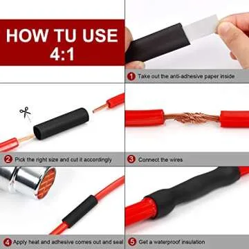 Chanzon 4:1 Ratio 1-1/4" (32mm) Heat Shrink Tubing - Marine Grade Waterproof Adhesive Lined - 4Ft Roll (1.22M Total Length) Black Polyolefin Sleeving Wrap Shrinking 4 to 1 Ratio 1pcs