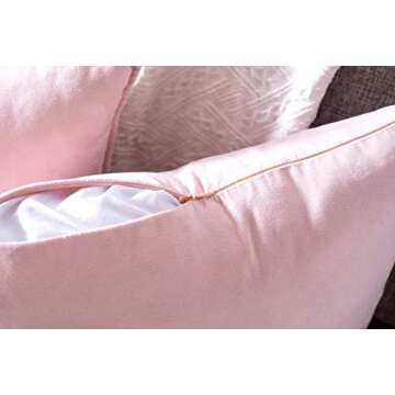 Zealax 2-Pack Decorative Throw Pillow Covers Cases Comfortable Faux Suede Pillowcases for Sofa Couch Living Room Decor, 18 x 18 inches, Baby Pink