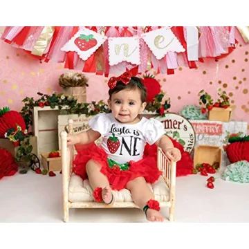 Berry Strawberry High Chair Banner for First Birthdays