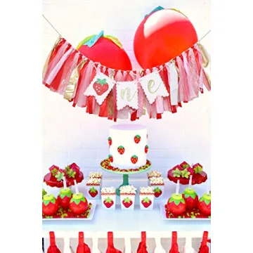 Berry Strawberry High Chair Banner for First Birthdays