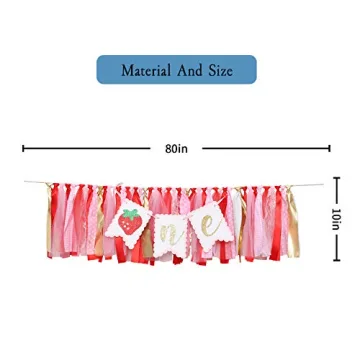 Berry Strawberry High Chair Banner for First Birthdays