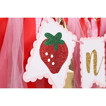 Berry Strawberry High Chair Banner for First Birthdays