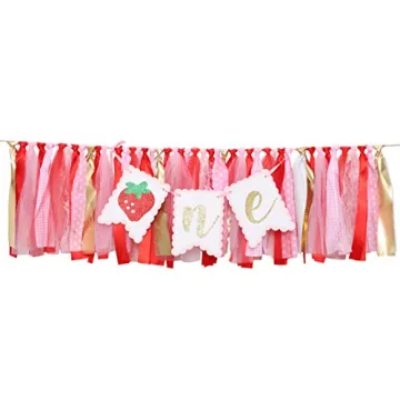 Berry Strawberry High Chair Banner for First Birthdays