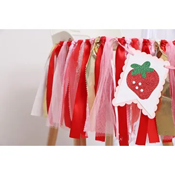 Berry Strawberry High Chair Banner for First Birthdays