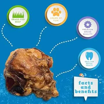 Jack&Pup Knee Bones Dog Bones (10 Pack) | Roasted Cow Bones for Dogs | Single Ingredient All Natural Long Lasting Dog Bone- Savory Smoked Beef Flavor