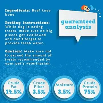 Jack&Pup Knee Bones Dog Bones (10 Pack) | Roasted Cow Bones for Dogs | Single Ingredient All Natural Long Lasting Dog Bone- Savory Smoked Beef Flavor