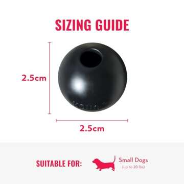 KONG Extreme Ball with Hole - Dog Fetch Toy - Durable Dog Ball Toy for Training, Interactive Playtime & More - Natural Extreme Rubber Ball for Dogs - Black - for Small Dogs