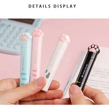 Kawaii Cat Paw Mini Portable Cute Stationery Scissors, Stainless Steel Multifunctional Folding Art Scissors for Home School Office, Teacher Student Kids Pink