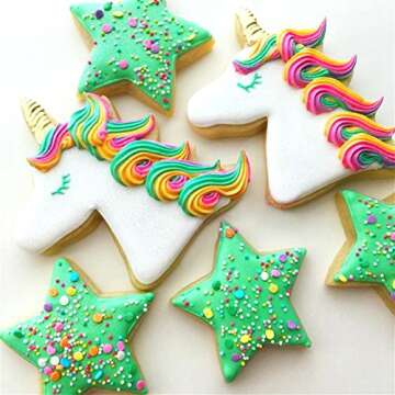YUHAO Unicorn Cookie Cutter Set - 5 Fun Shapes for Baking