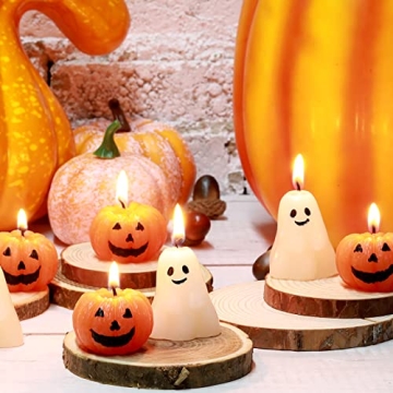 Charming 12 Pcs Halloween Ghost Pumpkin Candle Set