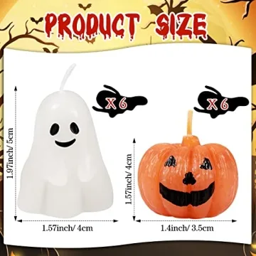 Charming 12 Pcs Halloween Ghost Pumpkin Candle Set