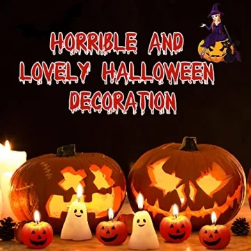 Charming 12 Pcs Halloween Ghost Pumpkin Candle Set