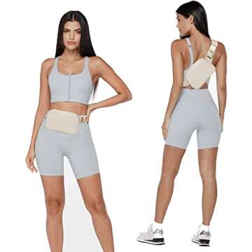 Belt Bag Waist Pack Bum Bag Crossbody Fanny Pack for Women and Men with Adjustable Strap Small Waist Pouch for Travel Workout Running Hiking(Off White)