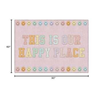 Schoolgirl Style Happy Place Area Rug for Kids Room