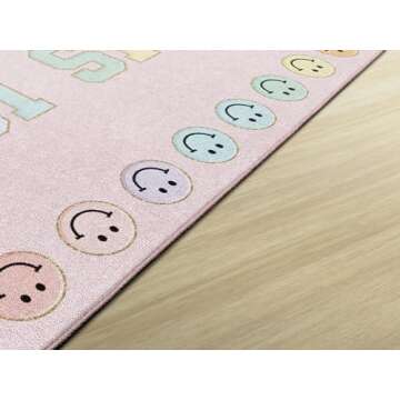 Schoolgirl Style Happy Place Area Rug for Kids Room
