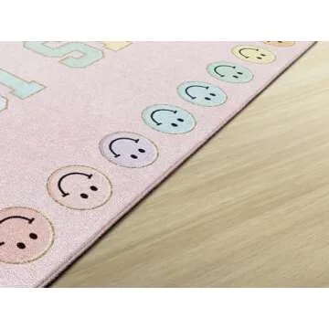 Schoolgirl Style Happy Place Area Rug for Kids Room
