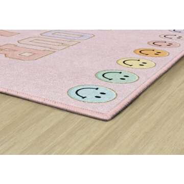 Schoolgirl Style Happy Place Area Rug for Kids Room