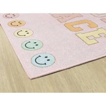 Schoolgirl Style Happy Place Area Rug for Kids Room