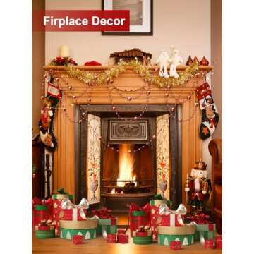 AISCOOL Christmas Tree Beads Garland Decorations - 66Ft Strands Chain Pearls Beads String for DIY Christmas Tree Wreath, Xmas Decor Beaded Garlands for Stairs Fireplace Wedding Holiday Party Gift