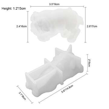 Fewo 2 Pack 3D Shar Pei Dog Silicone Molds for Baking Mousse Cake Pug Puppy Birthday Treats Chocolat...