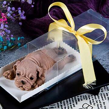 Fewo 2 Pack 3D Shar Pei Dog Silicone Molds for Baking Mousse Cake Pug Puppy Birthday Treats Chocolate Jello Fondant Mould Pudding Ice Cream Soap Lotion Bars Making Supplies