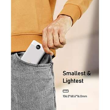 VEEKTOMX Mini Power Bank 10000mAh, 22.5W Fast Charging Small Portable Charger with PD 3.0 & QC 3.0,U...