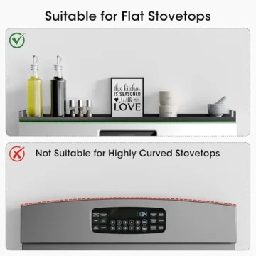Bumusty 4X Strong Magnetic Shelf for Stove Top, 30" Adjustable Stove Top Shelf, Oven Shelf Spice Rack Over the Stove, Seasoning Organizer Kitchen Shelves, Matte Black